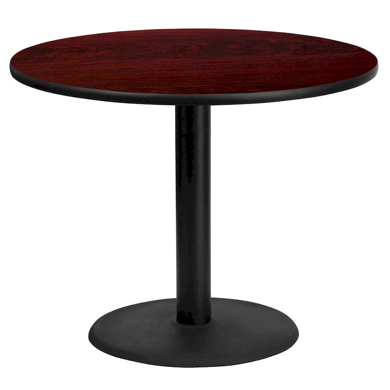 Plateau de table rond stratifié de 91,4 cm (36 po) avec piètement rond de 61 cm (24 po) de hauteur - 91,4 cm (36 po) L x 91,4 cm (36 po) P x 79 cm (31,125 po) H