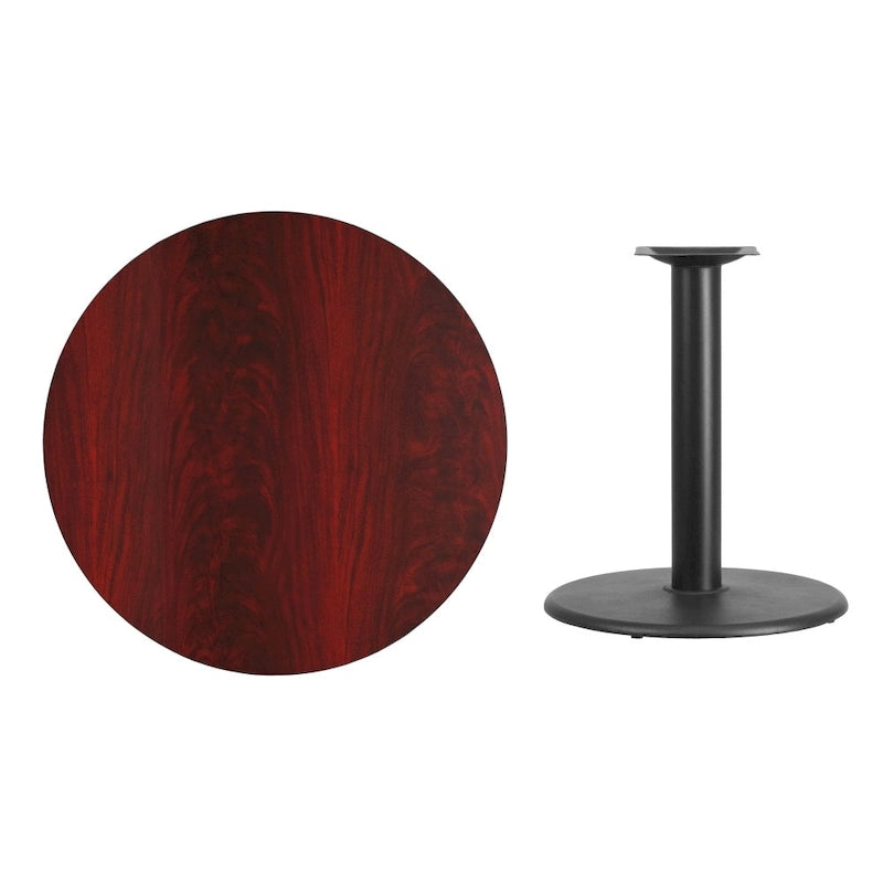Plateau de table rond stratifié de 91,4 cm (36 po) avec piètement rond de 61 cm (24 po) de hauteur - 91,4 cm (36 po) L x 91,4 cm (36 po) P x 79 cm (31,125 po) H