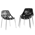 Ensemble de 4 chaises longues style nid d'oiseau, noires