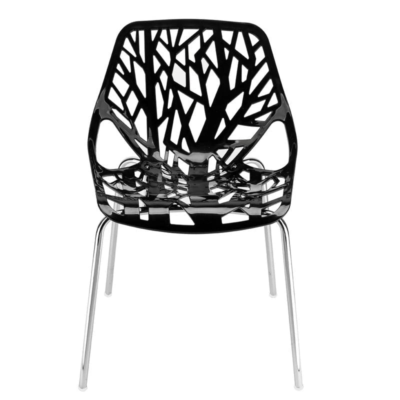 Ensemble de 4 chaises longues style nid d'oiseau, noires