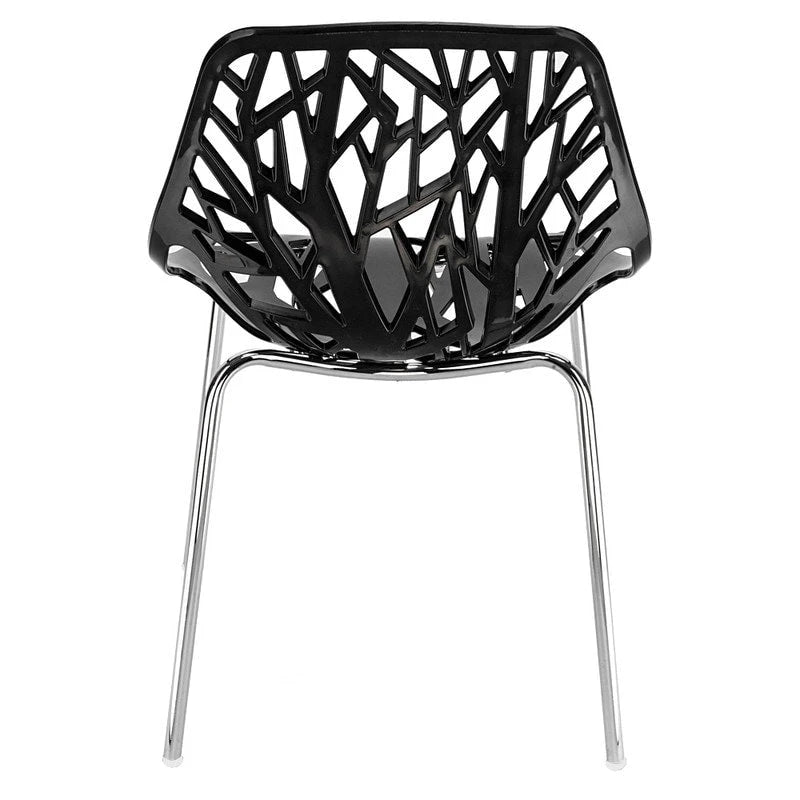 Ensemble de 4 chaises longues style nid d'oiseau, noires