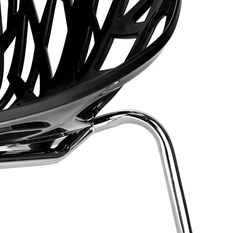 Ensemble de 4 chaises longues style nid d'oiseau, noires