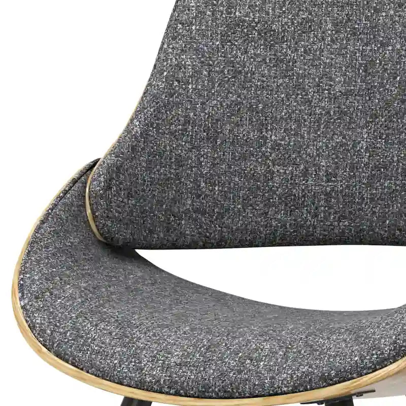 Chaise de salle à manger WYNDENHALL Malone, style moderne du milieu du siècle, en bois courbé clair et lin polyester - 58 cm (P) x 53 cm (L) x 78 cm (H)