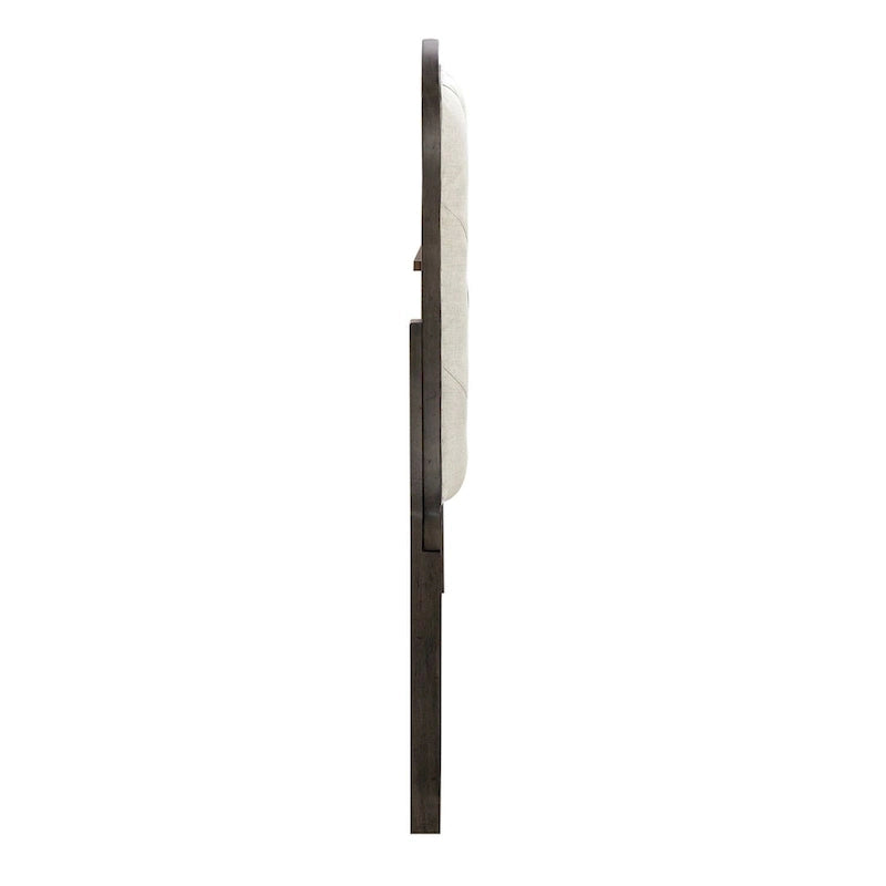 Tête de lit capitonnée style ferme américaine, couleur taupe poussiéreux, pour lit queen.