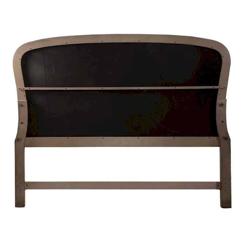 Tête de lit capitonnée style ferme américaine, couleur taupe poussiéreux, pour lit queen.