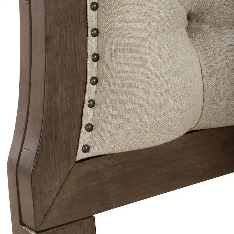 Lit abri queen style ferme américaine, couleur taupe poussiéreux