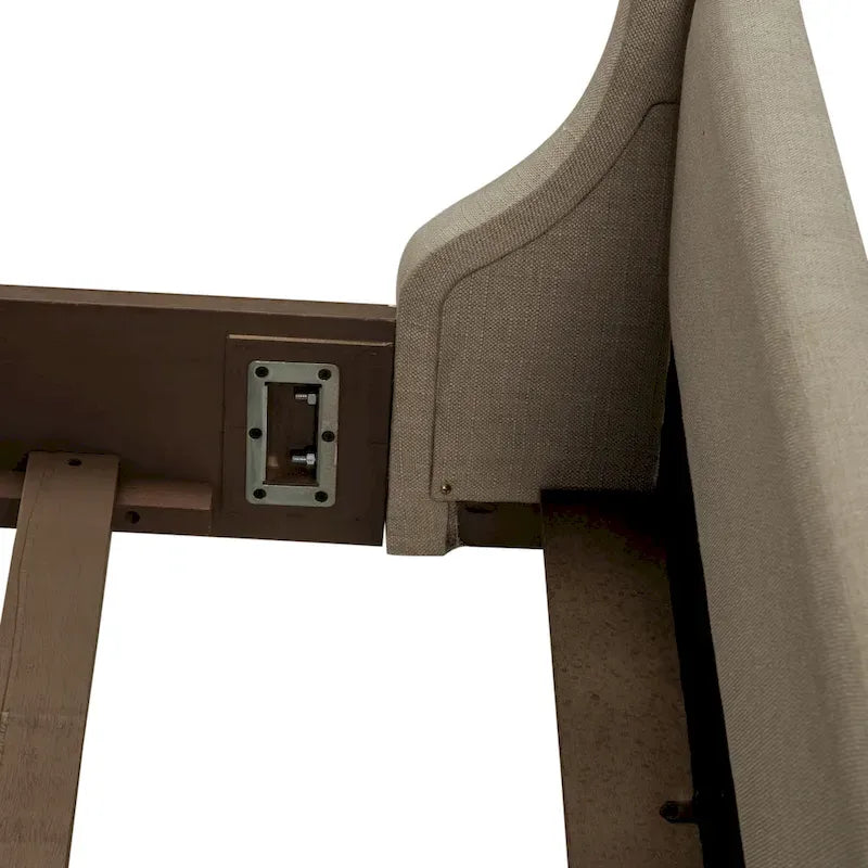 Lit abri queen style ferme américaine, couleur taupe poussiéreux