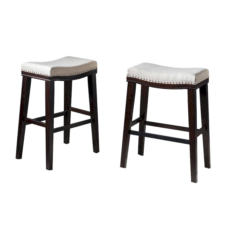 Tabouret de bar Kimi contemporain capitonné avec garniture cloutée (lot de 2) par Christopher Knight Home
