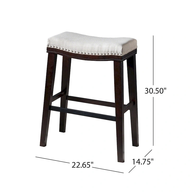 Tabouret de bar Kimi contemporain capitonné avec garniture cloutée (lot de 2) par Christopher Knight Home