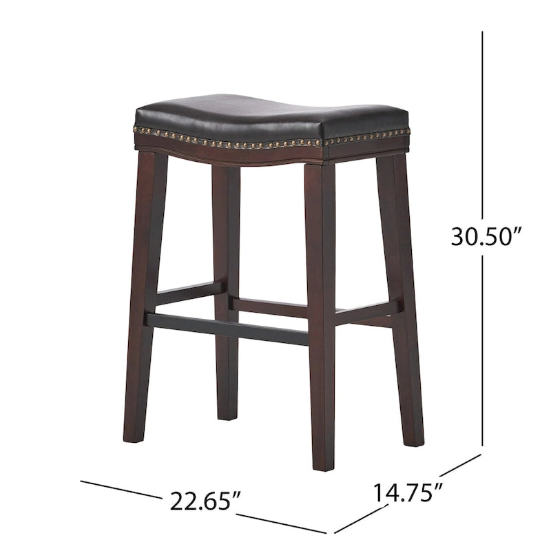 Tabouret de bar Kimi contemporain capitonné avec garniture cloutée (lot de 2) par Christopher Knight Home