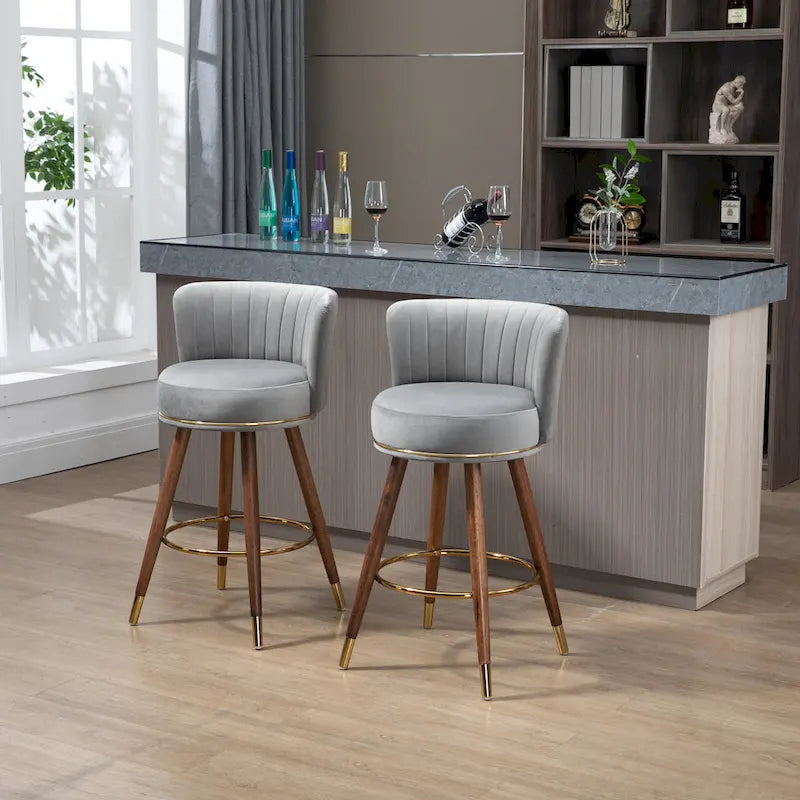 Tabourets de bar hauteur comptoir, ensemble de 2
