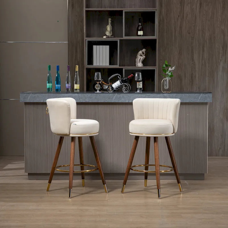 Tabourets de bar hauteur comptoir, ensemble de 2