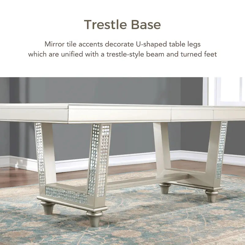 Table de salle à manger extensible Medlee Glam de 84 pouces avec rallonge, de Furniture of America