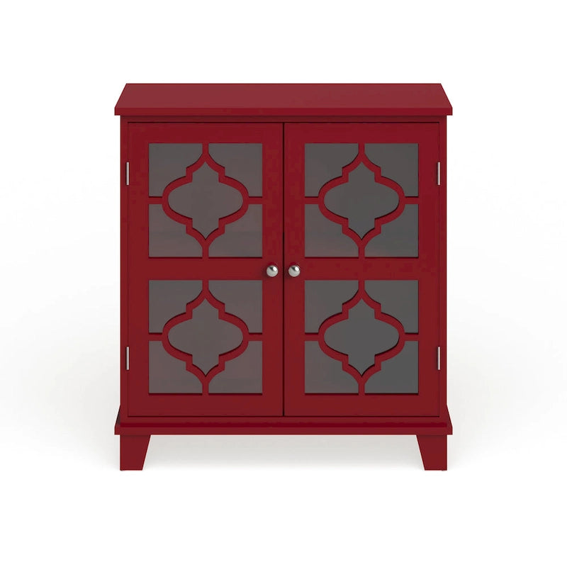 Table console avec porte en bois finition rouge Lunaria de Copper Grove