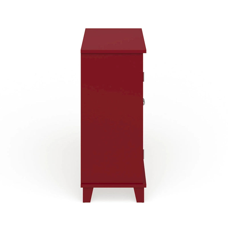 Table console avec porte en bois finition rouge Lunaria de Copper Grove