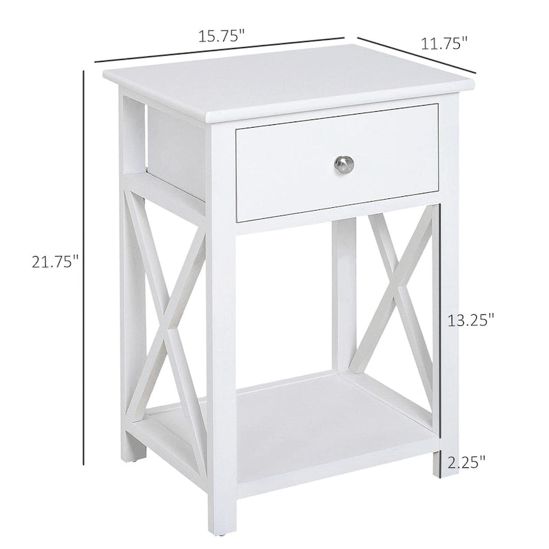 Table d'appoint HomCom en bois, en forme de X - 39,4 cm (L) x 30,5 cm (l) x 55,9 cm (H)
