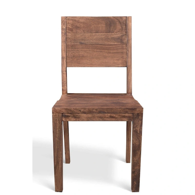 Timbergirl Handmade Simple Acacia Wood Dining Chairs, Set of 2 - 36H x 18W x 18L