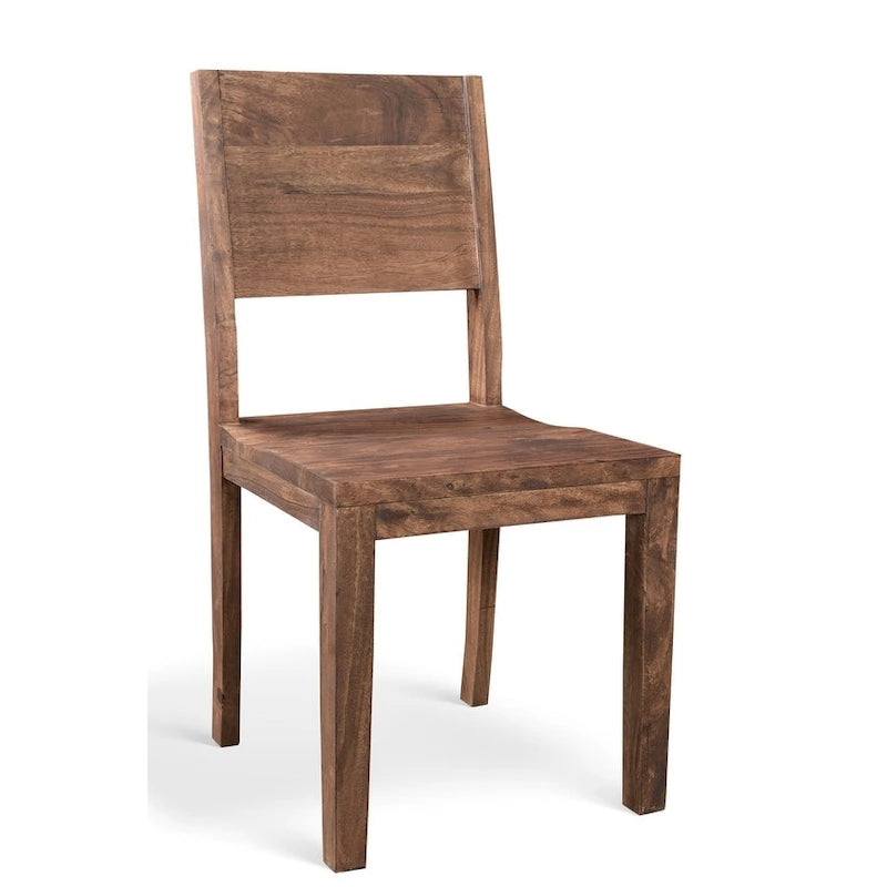 Chaises de salle à manger Timbergirl en bois d'acacia, fabriquées à la main, ensemble de 2 - 91,4 cm (H) x 45,7 cm (l) x 45,7 cm (L)