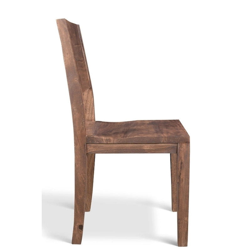 Chaises de salle à manger Timbergirl en bois d'acacia, fabriquées à la main, ensemble de 2 - 91,4 cm (H) x 45,7 cm (l) x 45,7 cm (L)