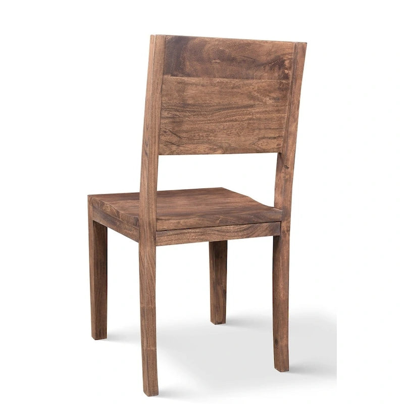 Chaises de salle à manger Timbergirl en bois d'acacia, fabriquées à la main, ensemble de 2 - 91,4 cm (H) x 45,7 cm (l) x 45,7 cm (L)