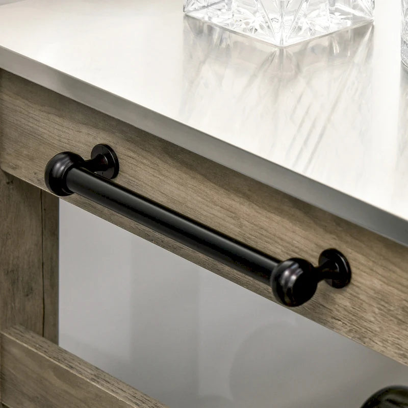 Chariot de cuisine roulant HOMCOM avec plateau en acier inoxydable et casier à vin intégré - 42,5 cm (L) x 19 cm (P) x 35 cm (H)