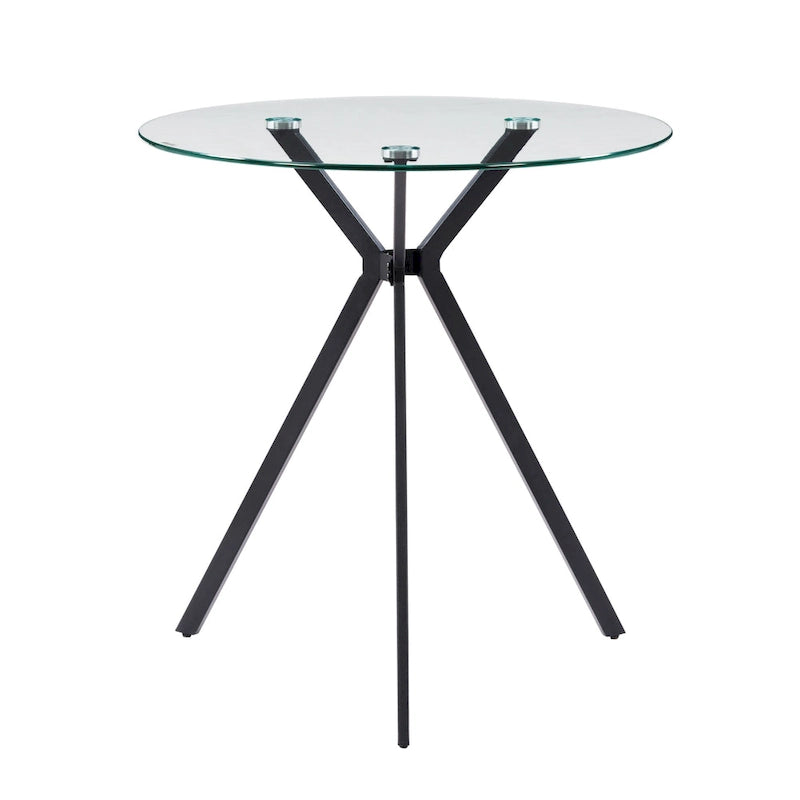 Table bistro Eliana avec plateau en verre