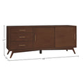 Meuble TV décoratif Alpine Furniture Flynn grand format - Noyer - 162,5 cm (L) x 48,3 cm (P) x 68,6 cm (H)