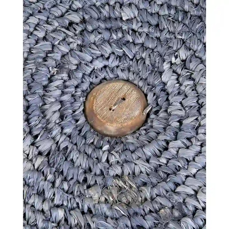 Pouf en bois de raphia naturel fait main par East at Main