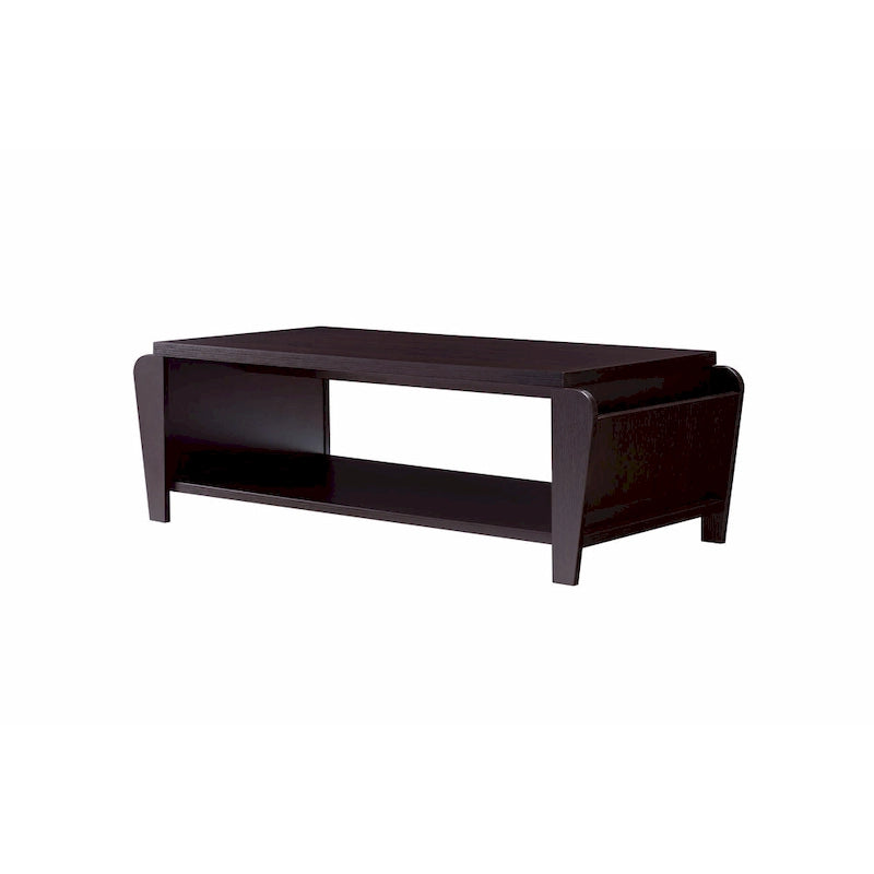 Table basse contemporaine Rafi marron de 142 cm (56 pouces) à une étagère par Furniture of America
