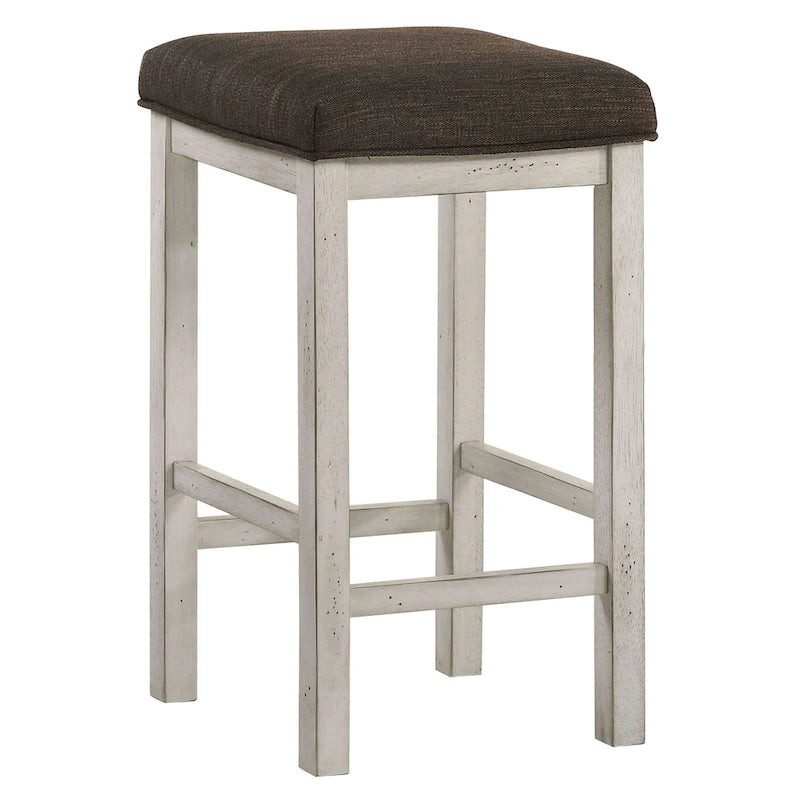 Ensemble de salle à manger 5 pièces style ferme en bois blanc avec abattants, hauteur comptoir, par Furniture of America