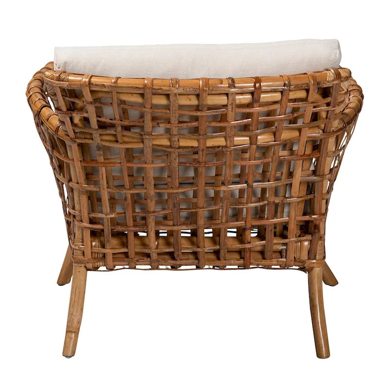 Fauteuil Babette moderne bohème en rotin marron naturel bali &amp; pari
