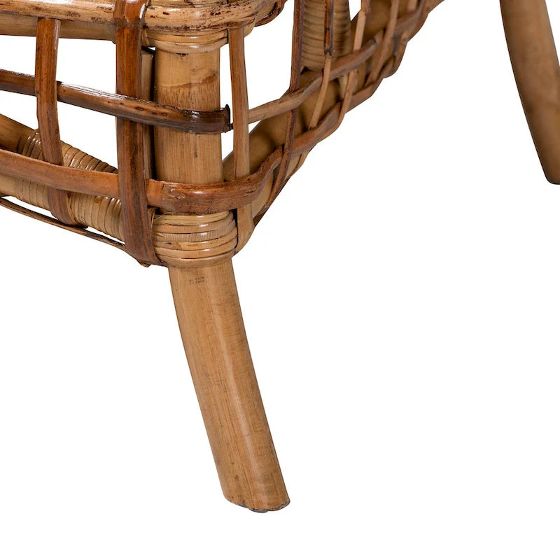 Fauteuil Babette moderne bohème en rotin marron naturel bali &amp; pari