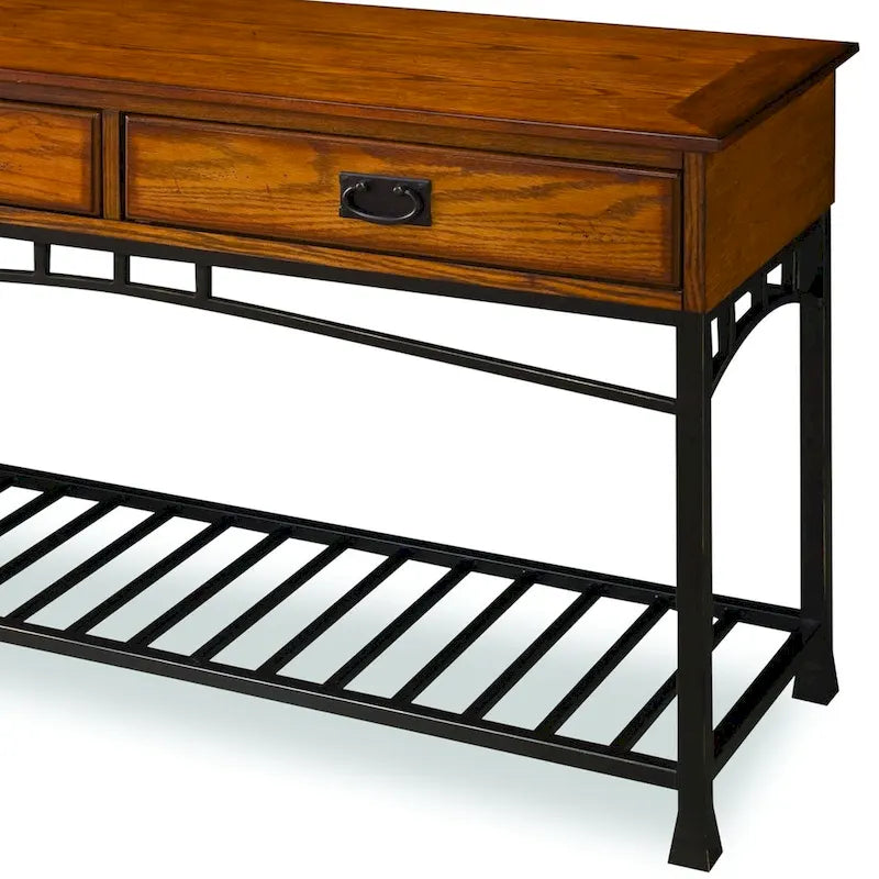 Table basse moderne en chêne vieilli de style artisanal par Homestyles