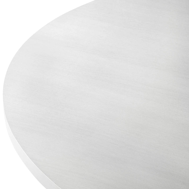 Table de salle à manger ronde Edo de Roundhill Furniture, piètement à tréteaux, finition blanche