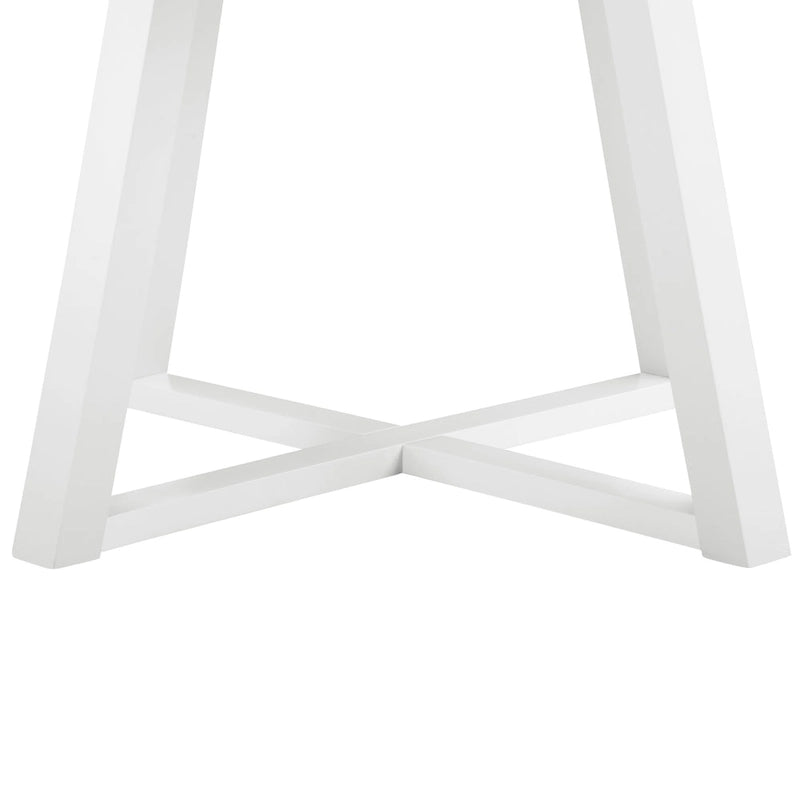 Table de salle à manger ronde Edo de Roundhill Furniture, piètement à tréteaux, finition blanche