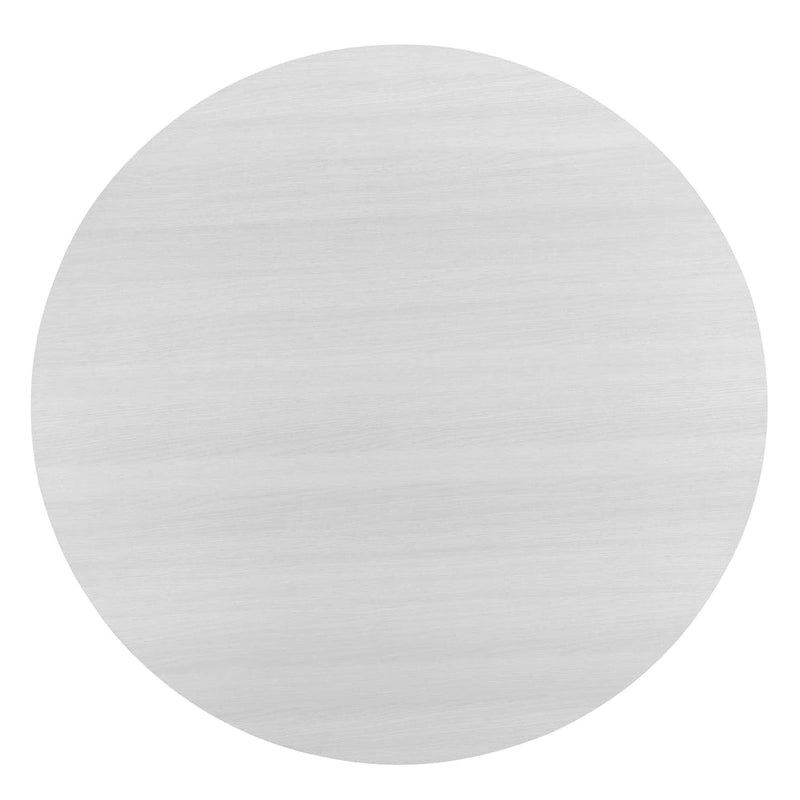Table de salle à manger ronde Edo de Roundhill Furniture, piètement à tréteaux, finition blanche
