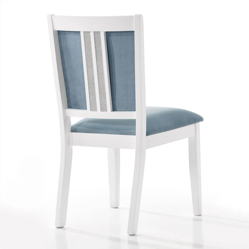 Chaises de salle à manger CraftPorch Luxueuses à rayures en cristal et diamant (Ensemble de 6)