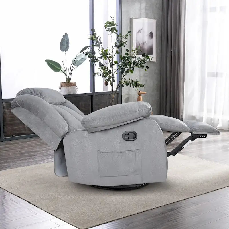 Fauteuil inclinable manuel rembourré en tissu doux avec fonction massage et chauffage