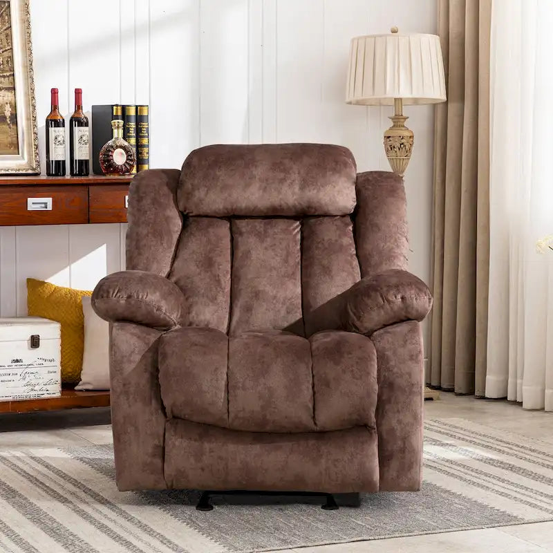 Fauteuil inclinable manuel rembourré en tissu doux avec fonction massage et chauffage