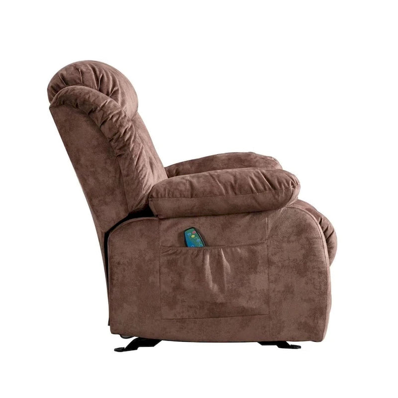 Fauteuil inclinable manuel rembourré en tissu doux avec fonction massage et chauffage