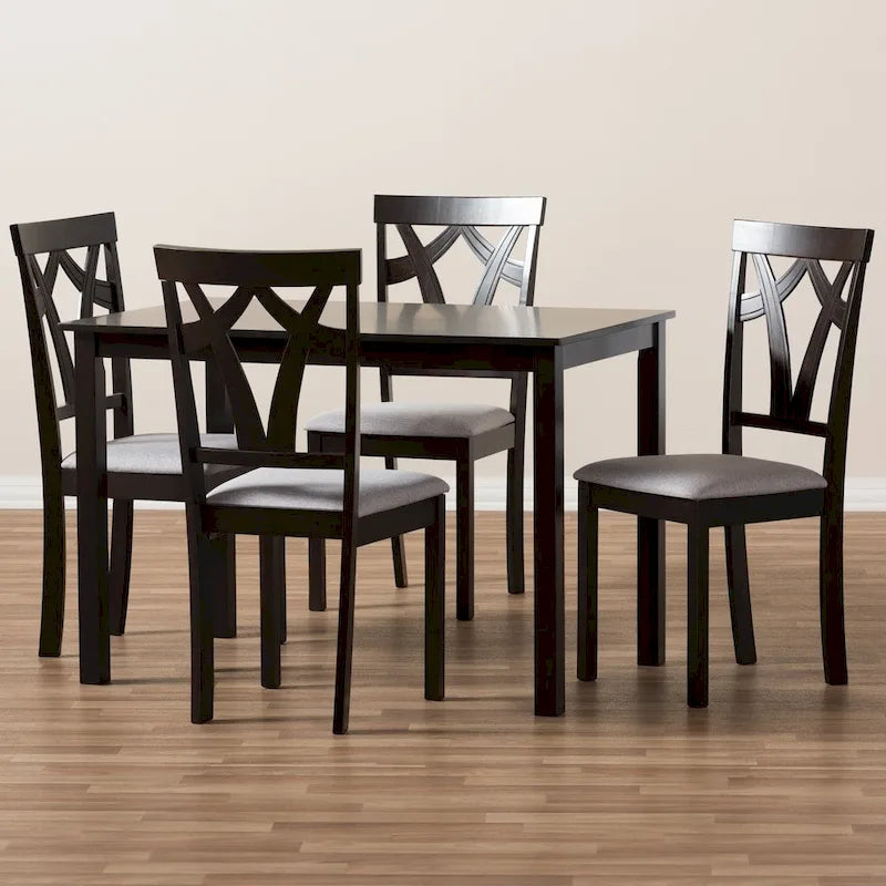Ensemble de salle à manger 5 pièces Cyril de Copper Grove, style contemporain, finition tissu.