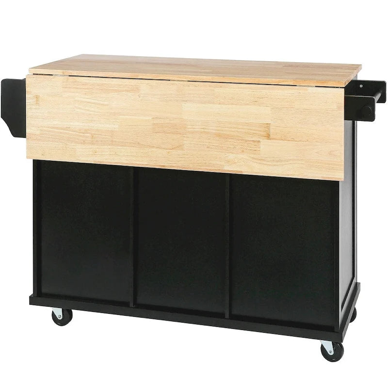 Îlot de cuisine en MDF de 135 cm de largeur avec comptoir et armoire de rangement