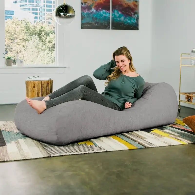 Pouf Jaxx Arlo avec housse en chenille