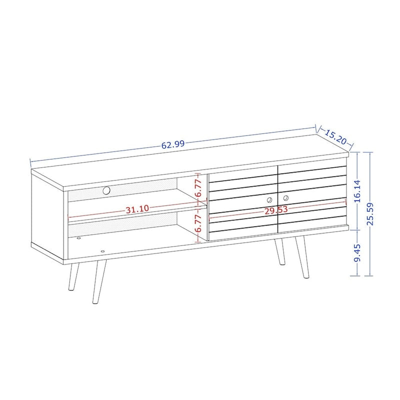 Manhattan Comfort Console d'armoire multimédia moderne en bois Sortland