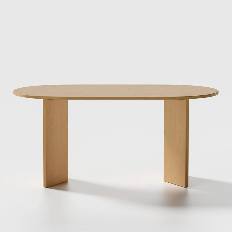 Table de salle à manger ovale en bois massif de style nordique - Idéale pour 6 personnes - Dimensions : 67 x 34 x 30 cm