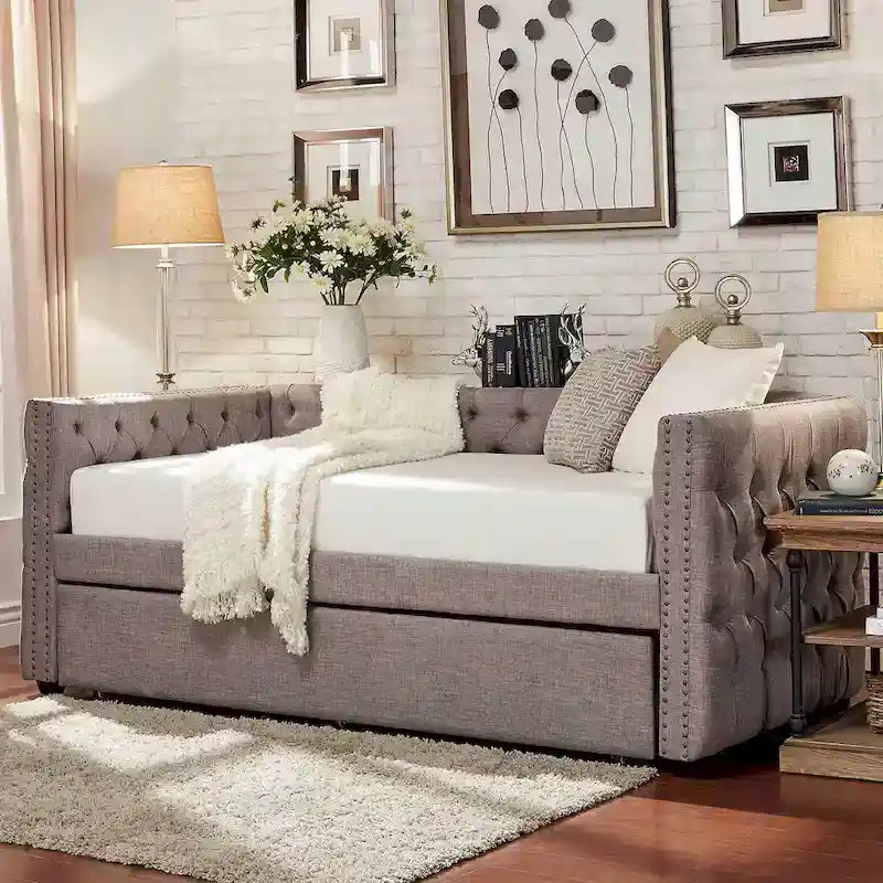 Lit de jour double capitonné Knightsbridge par iNSPIRE Q Artisan
