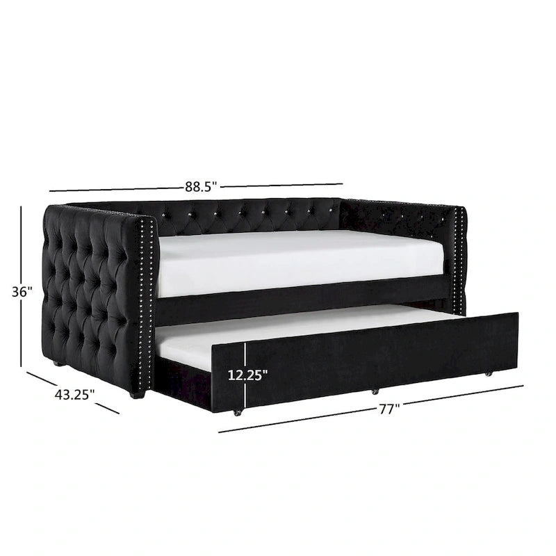 Lit de jour double capitonné Knightsbridge par iNSPIRE Q Artisan