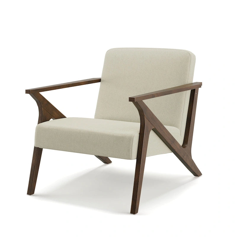 Fauteuil d'appoint rembourré Grove MCM à structure en bois