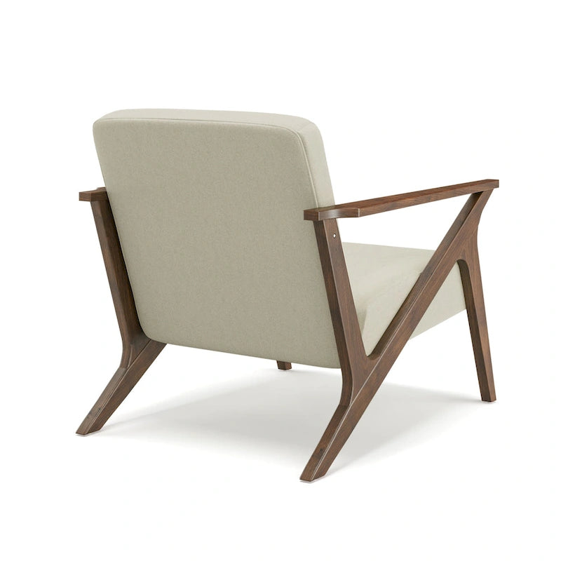 Fauteuil d'appoint rembourré Grove MCM à structure en bois