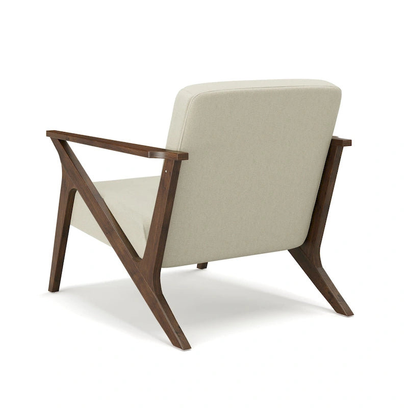 Fauteuil d'appoint rembourré Grove MCM à structure en bois